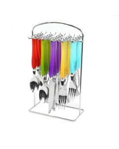 Gibson Home Santoro 20-Piece Stainless Steel Flatware Set with Hanging Rack inAssorted Colors