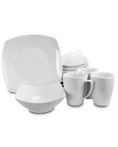 Gibson Home Zen Buffetware Square 12 Piece Dinnerware Set