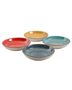Gibson Home Color Speckle 4 Piece 10.75 Inch Stoneware Pasta Bowl Set