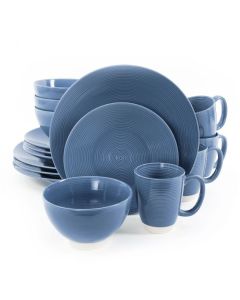 Gibson Rowland 16 Piece Stoneware Round Dinnerware Set in Blue