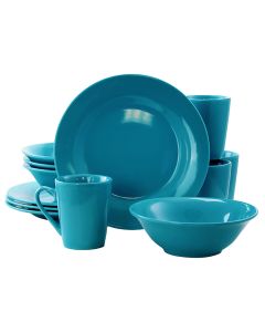 Gibson Home Carlton 12 Piece Dinnerware Set in Blue