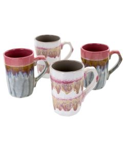 Gibson Home Everest Glaze 4 Piece 12 Ounce Stoneware Mug Set in Assorted Colors
