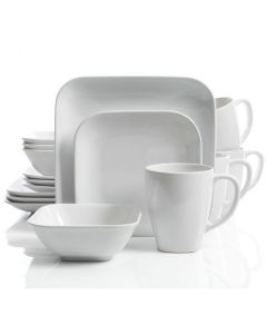 Gibson Home Square Dance 16 Piece Dinnerware Set, White