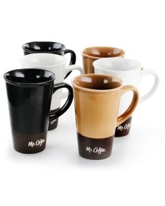 Mr. Coffee Cafe Zortea 6 Piece 16 Ounce Ceramic Mug Set in Assorted Colors