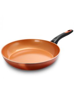 Gibson Cuisine Hummington 12 Inch Aluminum Frying Pan in Metallic Copper