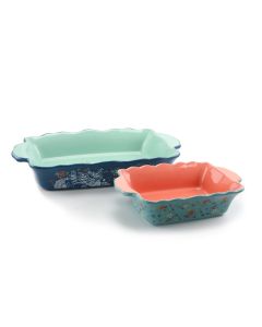 Urban Market Life On The Farm 2 Piece Stoneware Bakeware Pan Set In Assorted Colors