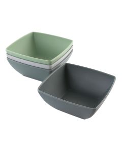 Gibson Home Grayson 4 Piece 6 Inch Melamine Bowl Set in Assorted Colors