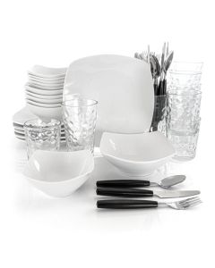 Gibson All U Need 48 Piece Ceramic Dinnerware Combo Set in White