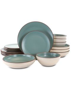 Gibson Elite Contempo Classic 16 Piece Round Terracotta Dinnerware Set in Green