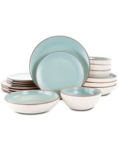Gibson Elite Contempo Classic 16 Piece Round Terracotta Dinnerware Set in Mint