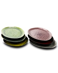 Gibson Leaf Shape 6 Piece 10.5 Inch Stoneware Dinner Plates in Assorted Color