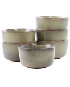 Studio 3B Mio 6 Piece 5.5 Inch Round Stoneware Bowl Set in Toast