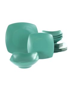Gibson Home Zen Buffetware 12 Piece Fine Ceramic Dinnerware Set In Matte Green