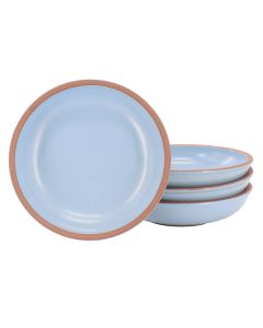 Gibson Elite Dumont 4 Piece Terracotta 9 Inch Dinner Bowl Set in Light Blue