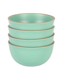Gibson Home Rockabye 4 Piece 6.1 Inch Melamine Cereal Bowl Set in Matte Green
