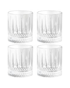 Gibson Home 4 Piece 13 Ounce Iceberg Embossed Double Old-Fashioned Glass Set