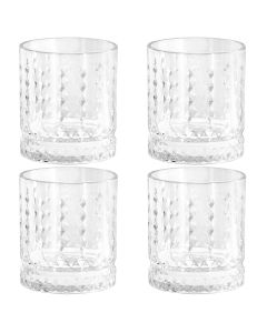 Gibson Home 4 Piece 13 Ounce Teardrop Embossed Double Old-Fashioned Glass Set