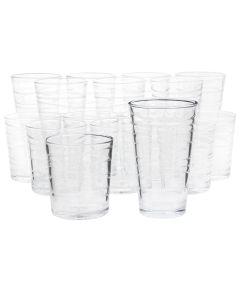 Gibson Home 16 Piece Swirl Clear Assorted Glassware Set