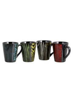 Gibson Home Ashanti Damask  4 Piece 14 oz. Mug Set in Assorted Colors
