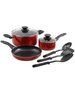 Gibson Home Palmer 8-Piece Cookware Set in Red