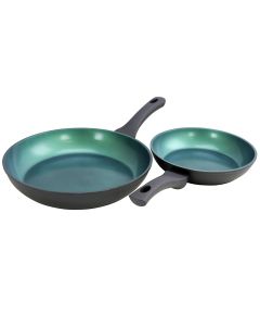 Gibson Home Equinox  2 Piece Ceramic Non-Stick Fry Pan Set in Matte Charcoal Grey