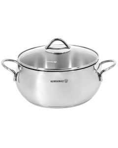 Korkmaz Tombik 1.8 Liter Stainless Steel Casserole in Polished Silver
