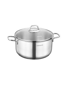 Korkmaz Perla 2 Piece 6.8 Liter Stainless Steel Casserole with Lid in Silver