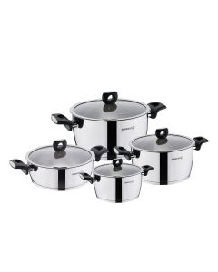 Korkmaz Nora 8 Piece Stainless Steel Casserole Cookware Set