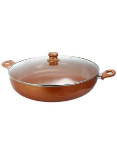Better Chef 10 inch Copper Colored Ceramic Coated Deep Fryer with lid