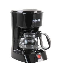 Better Chef 4 Cup Compact Coffee Maker in Black with Removable Filter Basket