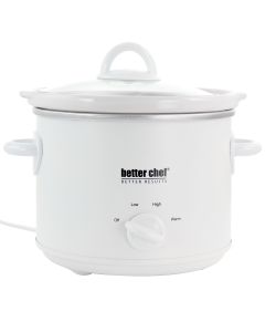 Better Chef 3 Quart Round Slow Cooker with Removable Stoneware Crock in White
